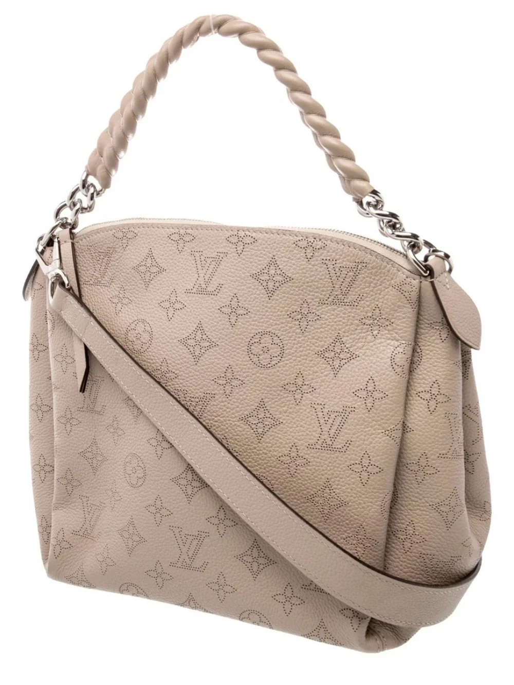 Louis Vuitton Beige Perforated Monogram Braided-Handle Hobo